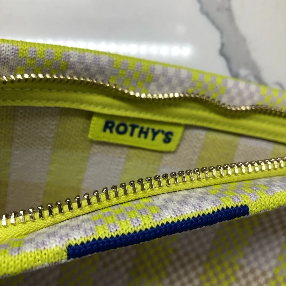 Rothy's Yellow and Gray Checkered Clutch - Picture 3 of 3